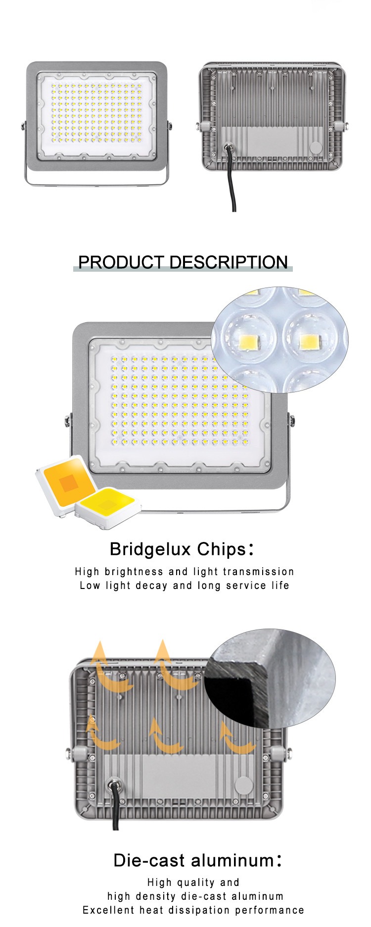 CE RoHS High Mast Output Outdoor LED Flood Lights For Stadium Football Field