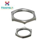 Hexagon Cable Gland Brass Accessories / Copper EMC Locknut With Band Angle