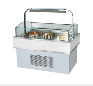 China Sandwich Refrigerated Cake Display Case Square Shape Glass Cake Cabinet factory