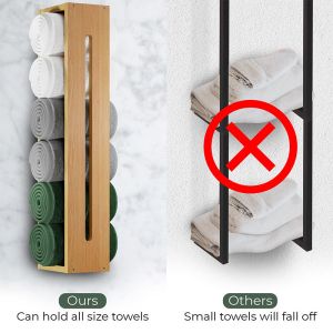 Wooden Bamboo Bathroom Storage Rack Towel Shelf Eco Friendly