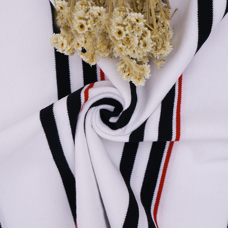 Soft And Moisture-Absorbent And Smooth Striped Knit Fabric For Casual Wear