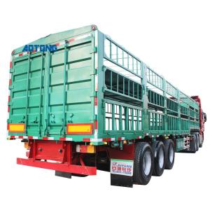 China 3 Axle Cargo Transport Truck Trailers for Cattle Carrier Steel Farm Fence Semi Trailers factory