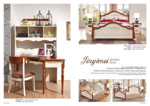 China Mediterranean style European bedroom furniture wooden Double Bed factory