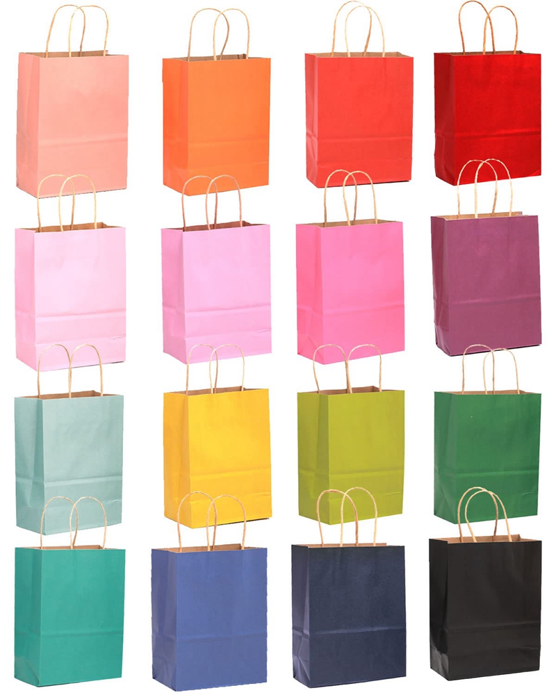 CMYK 4 Color Offset Printing Kraft Paper Bags With Handle For Business Gravure Printing