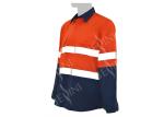 Contrast Colors Hi Vis Waterproof Workwear , Comfortable Safety Work Shirts