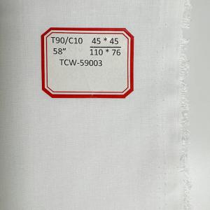 China White Lining Cloth 45X45 90 Percent Polyester 10 Percent Cotton 110*76 150cm factory