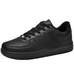 Custom Logo TPR Bottom Leather Casual Sneakers Breathable White Flat Sneakers