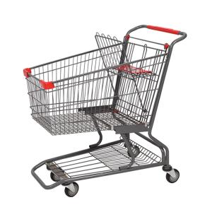 China Q235 Steel Shopping Trolley Cart 4in 4 Wheel Push Shopping Trolley factory