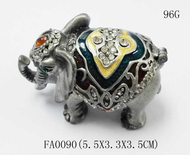 Gift Jewelry Box Elephant Shape Trinket Box Alloy Jewelry Box