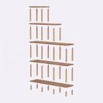 Living Room Solid Wood Bookshelf Beech Wood Minimalist Wooden Bookcase with