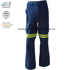 China Safety Protective Fire Resistant Pants / Insulated Fr Pants Denim With Reflective Tape factory