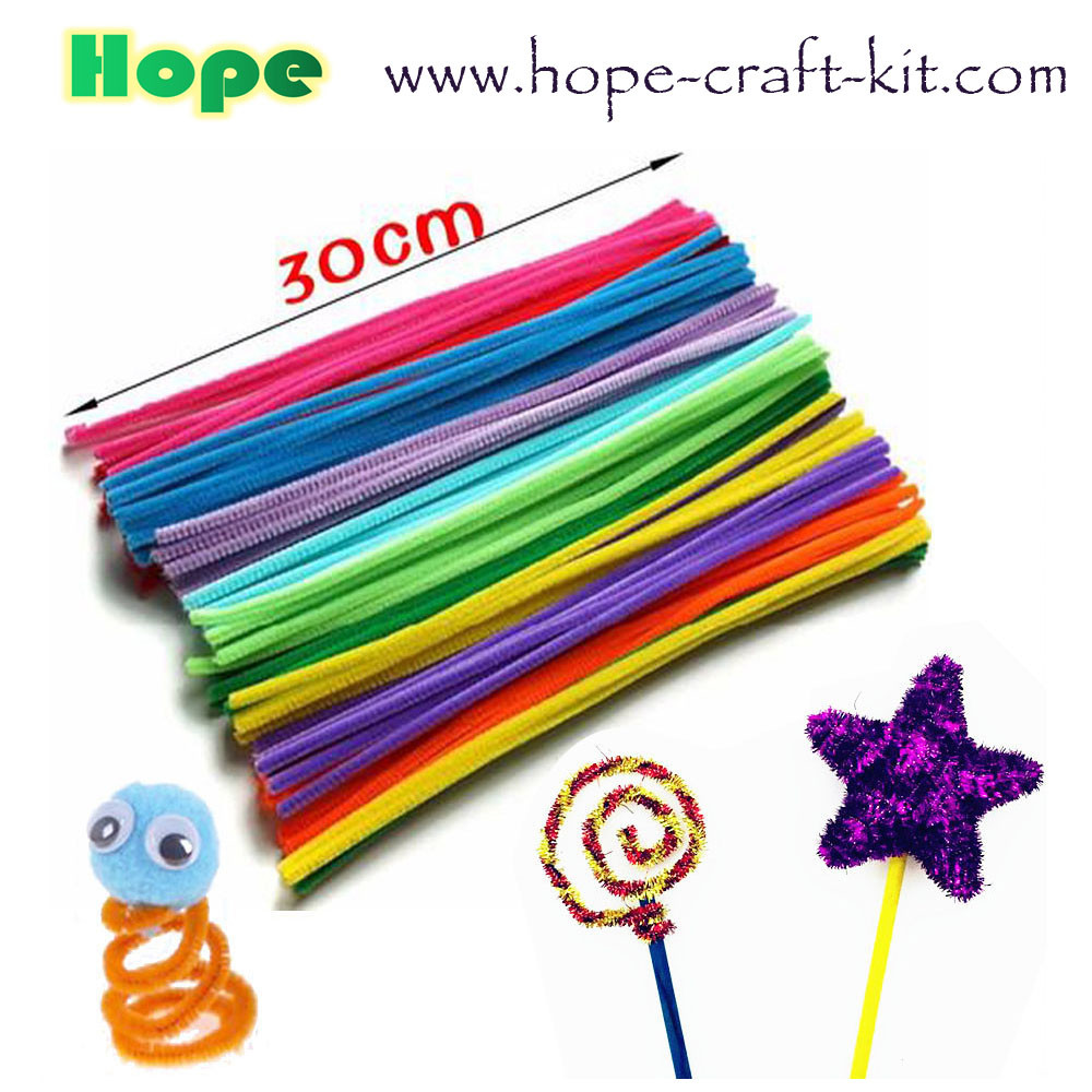 Twisted 2 colours chenille stems pipe cleaners for hobbies & children DIY hand-crafted material