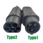 Type2 To Type1 Converter Adapter 32A 250V For Electric Vehicle EV Chargers