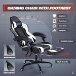 Adjustable Racing Computer Video Game Chair with Footrest and Massage Lumbar