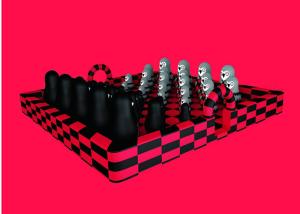 China Commercial Giant Inflatable Fun City Black And Red Zoo Jumping Bounce For Kids factory