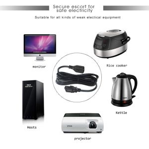 IEC C14 to C13 Power Cord 1.5M 250V 16A for Computer Servers