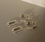 Custom Fashion Earrings Thick 18 Gold Plated Wave Stainless Steel Hoops