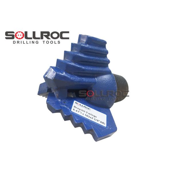 API Thread Three Wings Step Drag Drill Bits With Tungsten Carbides