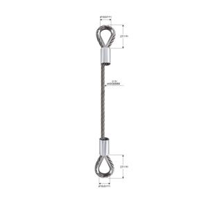 China Double Loop 4mm 304 Stainless Steel Wire Rope Rigging Rope Lifting Slings YW86520 factory