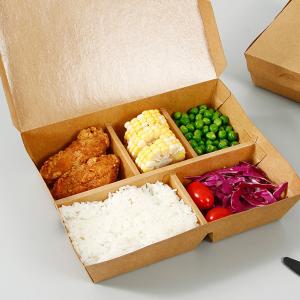 China 5 Squares of Brown Paper Lunch Box Eco-Friendly and Customizable Packaging for Fast Food factory