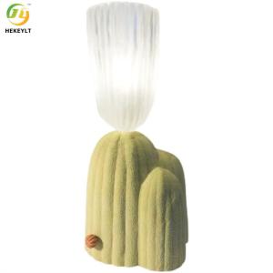 China G9 Cactus Flower Resin And Glass Green And Grey Finish Table Lamp For Bedroom factory