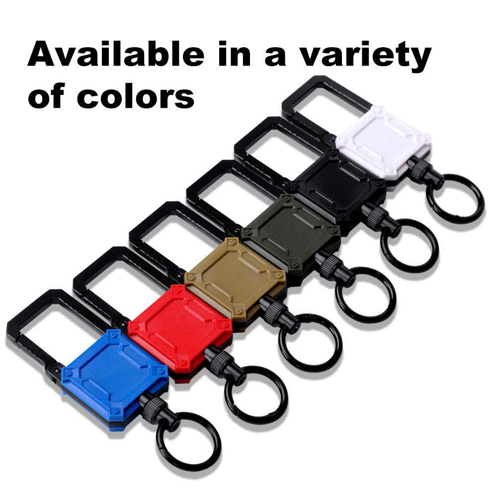 Deyi Badge Reel Heavy Duty Retractable Keychain Carabiner Key Holder Square ID