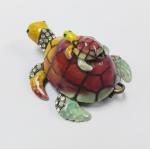Mum & Baby Turtle metal trinket box turtle enamel metal jewelry box
