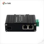 Mini Industrial 1-Port 100/1000X SFP to 2-Port 10/100/1000T 30W PoE+ Media