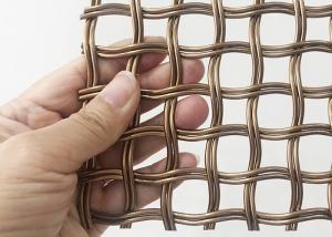 China 52% Opening Area Architectural Metal Mesh Gold Color Decorative Wire Screen factory