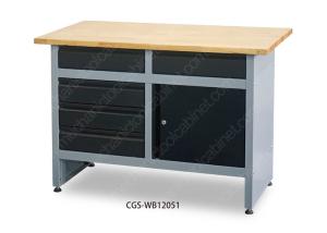 China 5 Drawer 1 Door Large Metal Workbench With Storage Anti Shock Protection factory