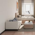 Modern fashion practical multi-functional and ergonomic three-person apartment