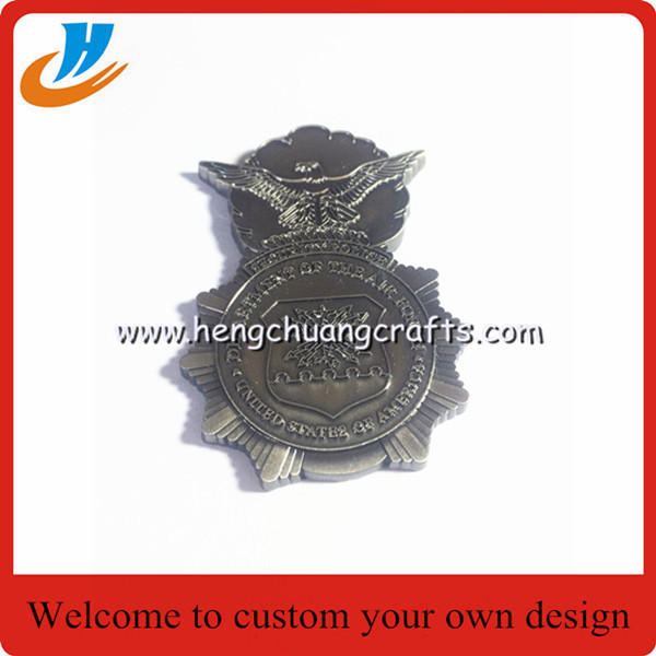 Dog tag medal coins/soft enamel process metal challenge coin high quality custom
