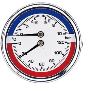 China High Temperature Pressure Gauge Thermomanometer with 2.5&quot;-4&quot; Dial Size, 0-16 Bar Pressure Range, and 1/4&quot;-1/2&quot; Connection Size factory