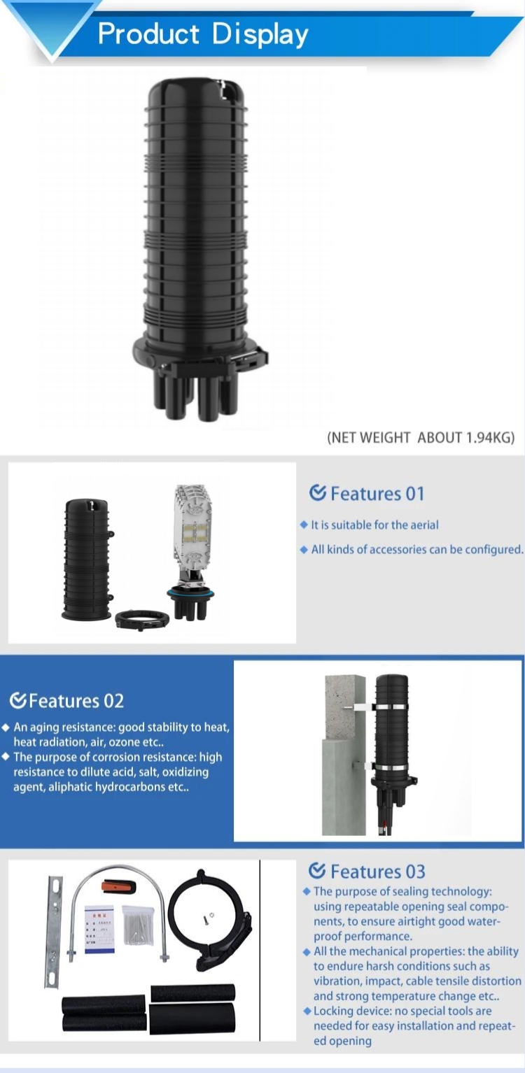 Fiber Optic Splice Closure for FTTH IP68 Equipment 12/24/48/72/96/144/288 Cores Dome