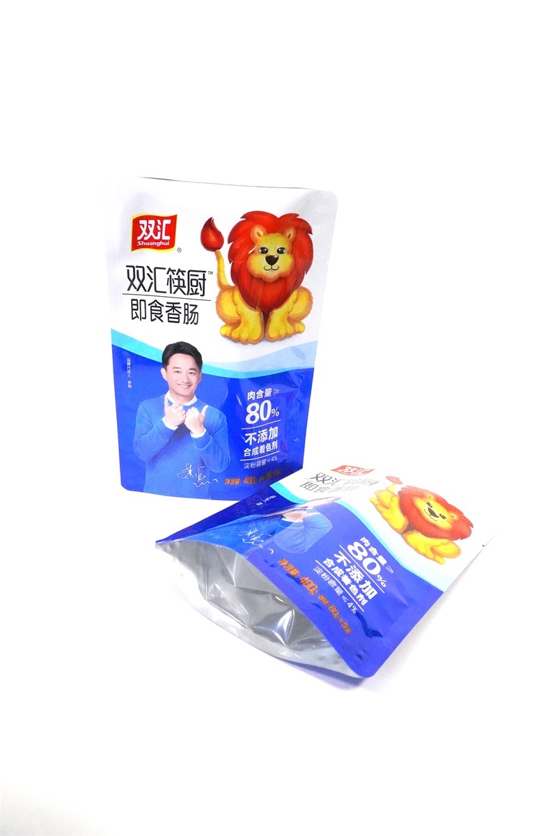 Safety Good Quality Aluminum Plastic Food Packaging Stand Up Pouch Bag For Sausage