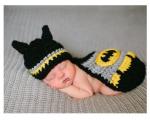 black yellow cartoon Batman hat cap handmade newborn baby Photography Prop