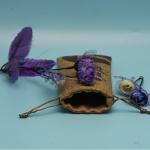 Coffee Beans Custom Printed Jute Bags , Colored Packing Felt Drawstring Bag