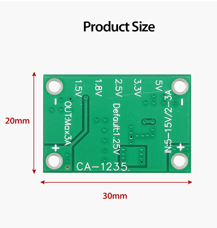 Creatall CA-1235 3A 5V-15V Adjustable Voltage Converter with 20mm Integrated Circuit Model LED TV Power Supply Module