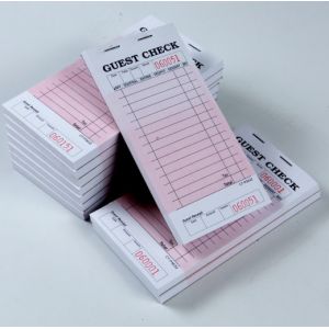 Single part red color board paper Custom Guest Check Paper With Perforated