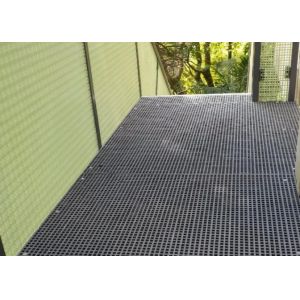 38mm Thickness FRP Pultruded Grating With Gritted Surface And Bolt Fixing