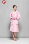 100% Polyester Fleece Soft Plush Bathrobes Women Fluffy Dressing Gown Kimono
