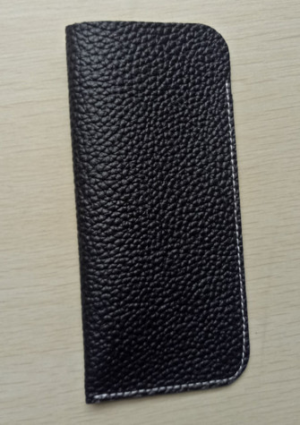 2024 hotting selling artificial leather spectacles pouch bag with elastic metal slip inside
