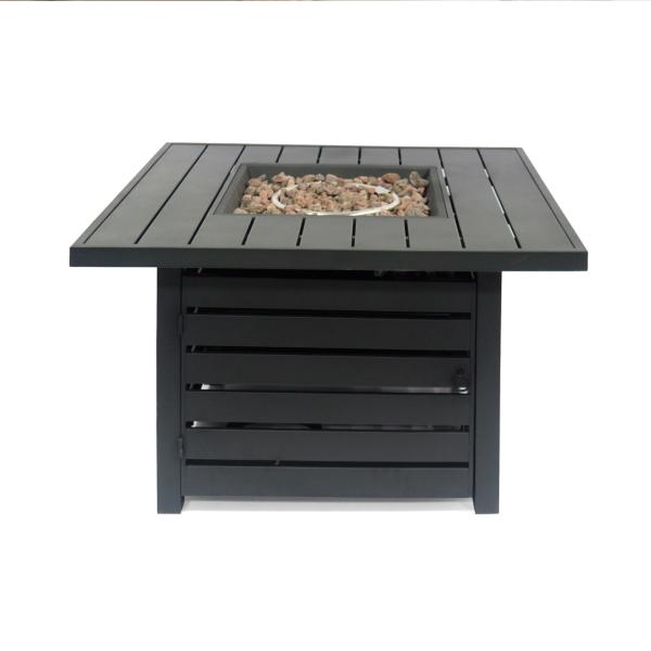 China Garden Patio Outdoor Gas Square Fire Pit Black Ceramic Tabletop CSA factory