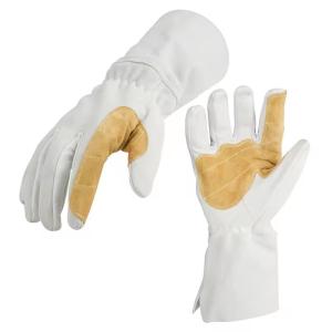 China 41cm Soft Top Grain Goatskin Leather Welding Gloves Goat Skin Kevlar Stitching Tig Welder Mitten Welding Gloves factory