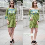 sexy printed flower short dress for women in long flounce sleeve with off the