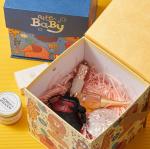 Cartoon flip gift box with artificial leather handle baby shower birthday gift