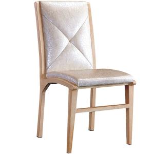 China YLX-8018 Aluminium or Steel Wood Paper Tube with White PU Leather Dining Chair factory