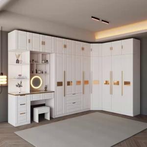 China Particleboard MDF Bedroom Wood Panel Furniture Clothes Storage Cabinet factory