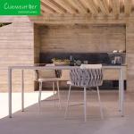 Customized Color Aluminum Frame Woven Rope Bar Stool Chair for Hotel Courtyard