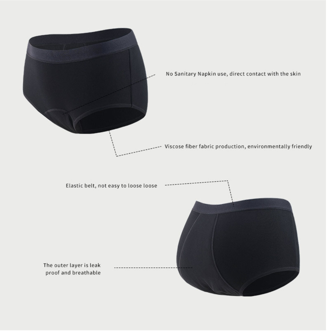 Sexy Maternity Period Panties Underwear 4 Layers Breathable Reusable Menstrual Panties